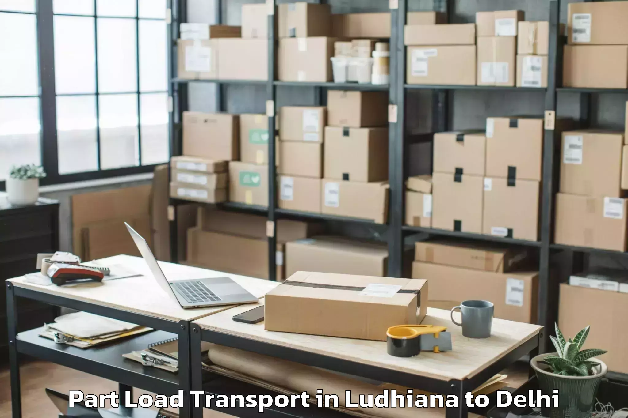 Book Ludhiana to Burari Part Load Transport Online